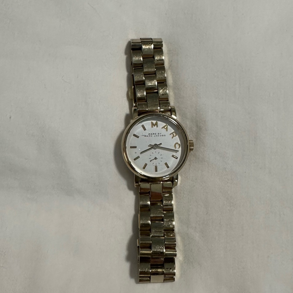 Marc Jacobs Gold Watch with White Dial